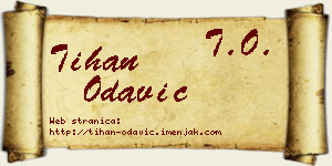 Tihan Odavić vizit kartica